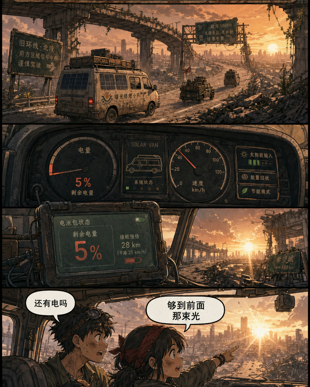 Road Van Battery Comic, an original comic style sample with visible layout, character action, and readable lettering.