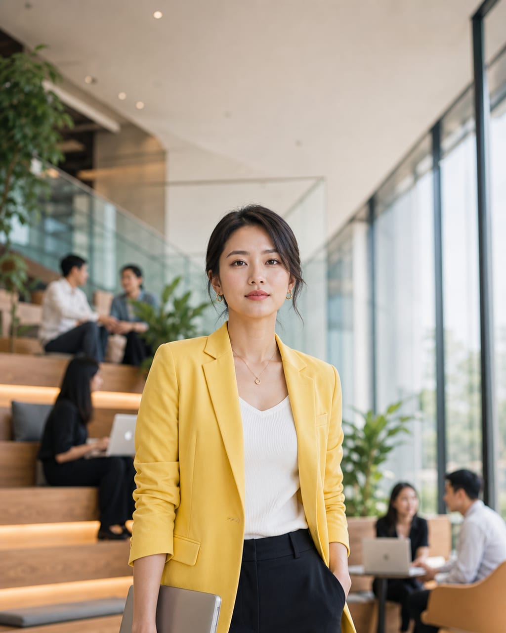 女性创业者封面照：杂志封面式布光与姿态，突出领导力和个人品牌。
