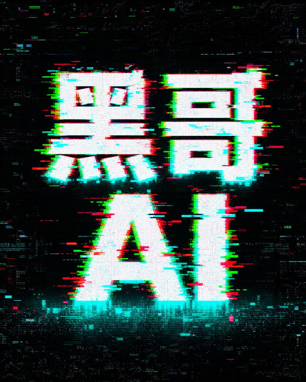单词 CORRUPT 以粗体无衬线字体在黑屏上呈现 RGB 通道分离、扫描线故障与电子青色底光效果