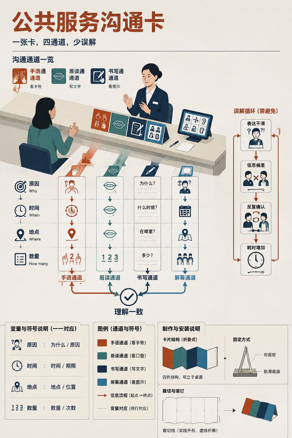 黑哥 AI 原创信息图与示意图案例：公共服务沟通卡。