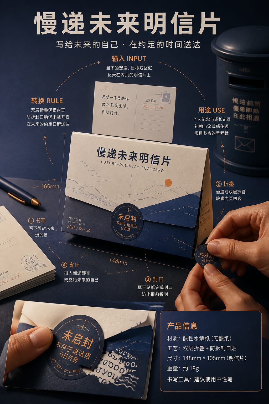 黑哥 AI 原创实验与混合案例:慢递未来明信片实验成片。