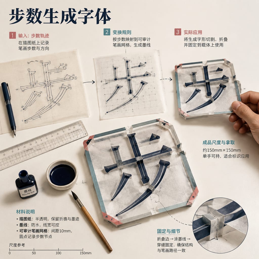黑哥 AI 原创实验与混合案例:步数生成字体实验成片。