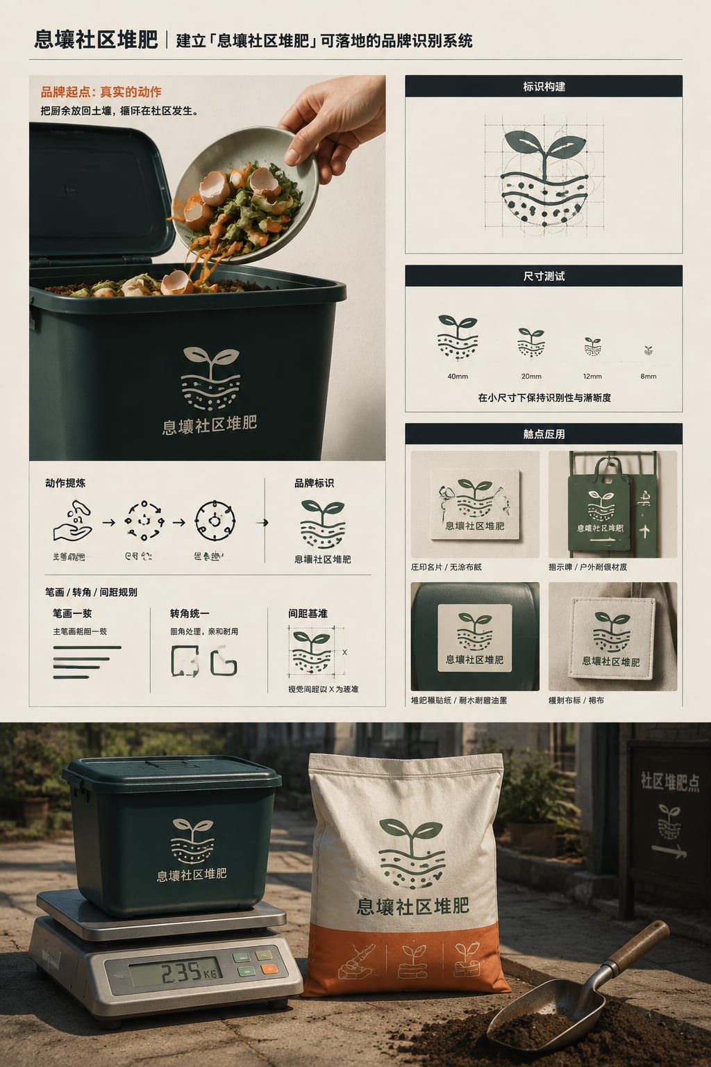 黑哥 AI 原创品牌识别案例:息壤社区堆肥品牌识别提案。