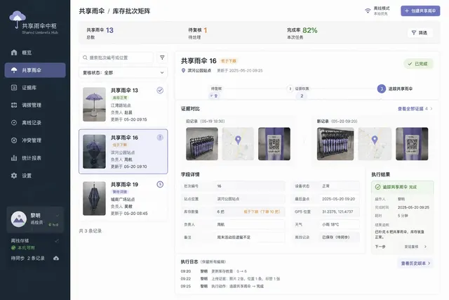黑哥 AI 原创UI 模拟界面案例：社区共享雨伞。