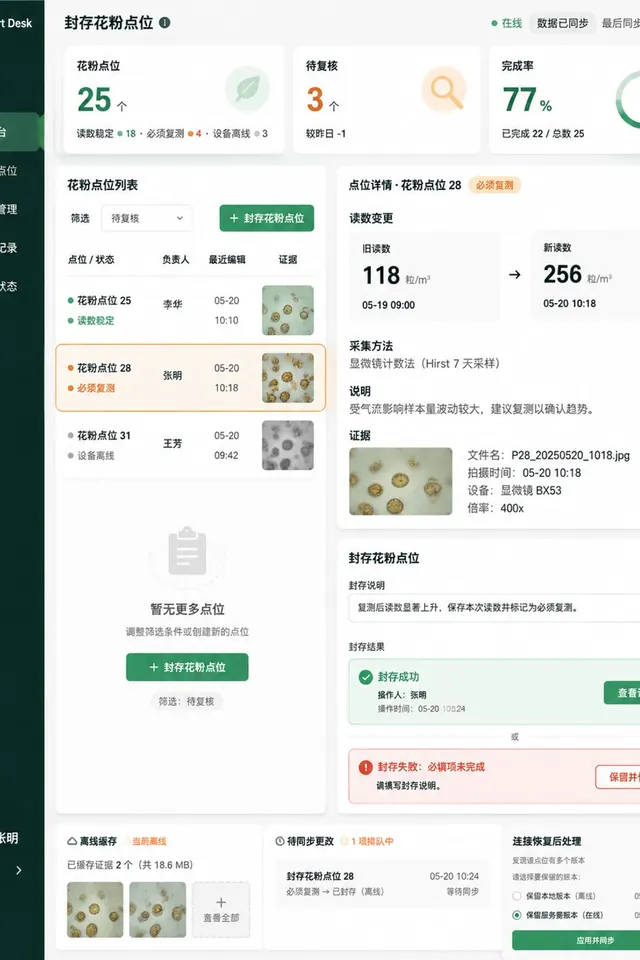 黑哥 AI 原创UI 模拟界面案例：街区花粉预警。