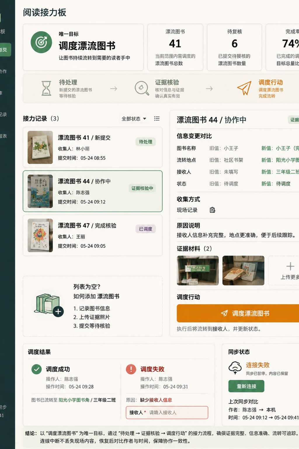 黑哥 AI 原创UI 模拟界面案例：社区读书接力。