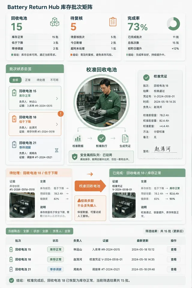 黑哥 AI 原创UI 模拟界面案例：共享电池回收。