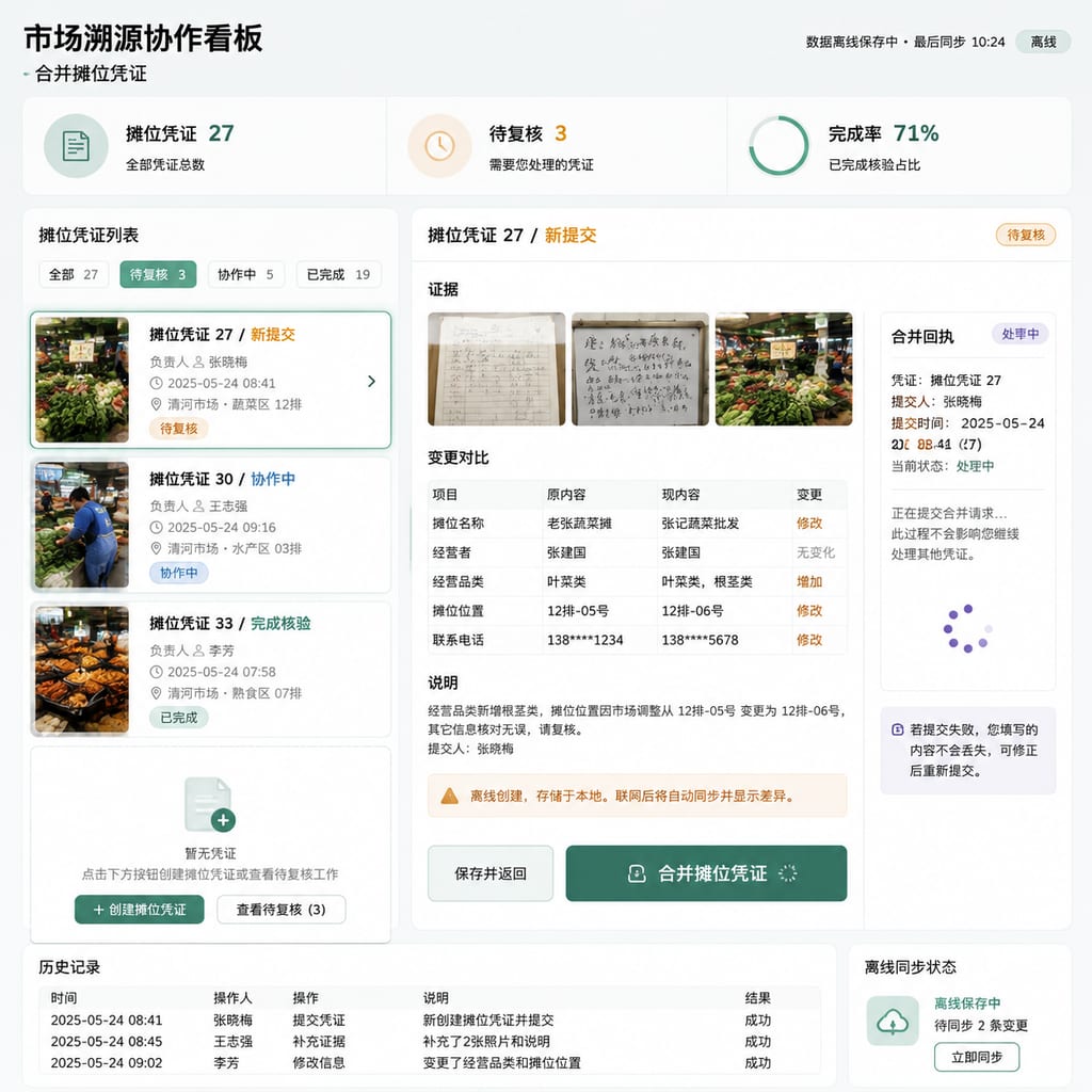 黑哥 AI 原创UI 模拟界面案例：菜场溯源看板。