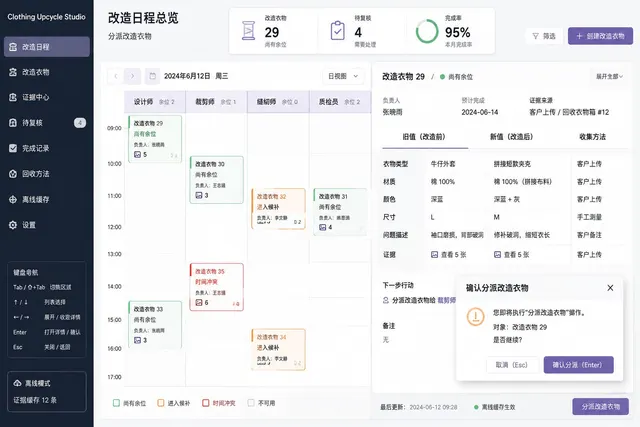 黑哥 AI 原创UI 模拟界面案例：旧衣改造工坊。
