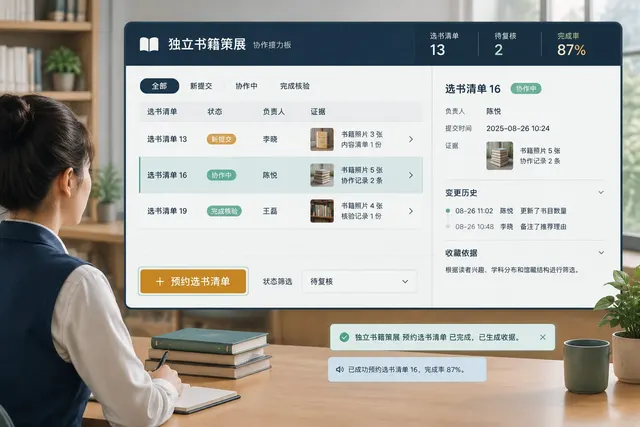 黑哥 AI 原创UI 模拟界面案例：独立书店选书。