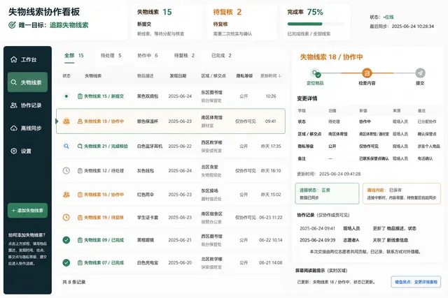 黑哥 AI 原创UI 模拟界面案例：失物漂流站。