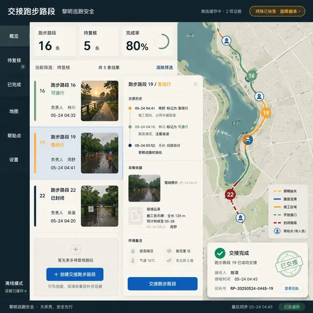 黑哥 AI 原创UI 模拟界面案例：清晨跑步安全。