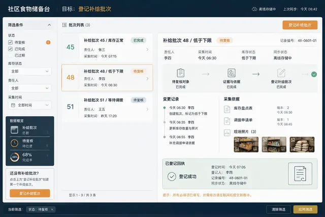 黑哥 AI 原创UI 模拟界面案例：社区冰箱补给台。