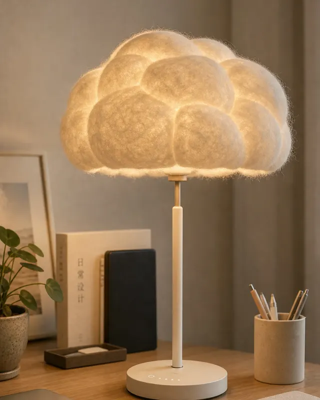 Puffy Fabric Smart Lamp case image in a contemporary Chinese visual context.