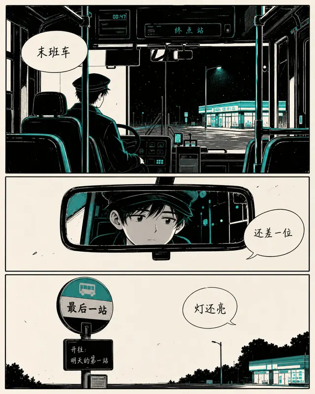 Two Tone Indie Night Bus, an original comic style sample with visible layout, character action, and readable lettering.